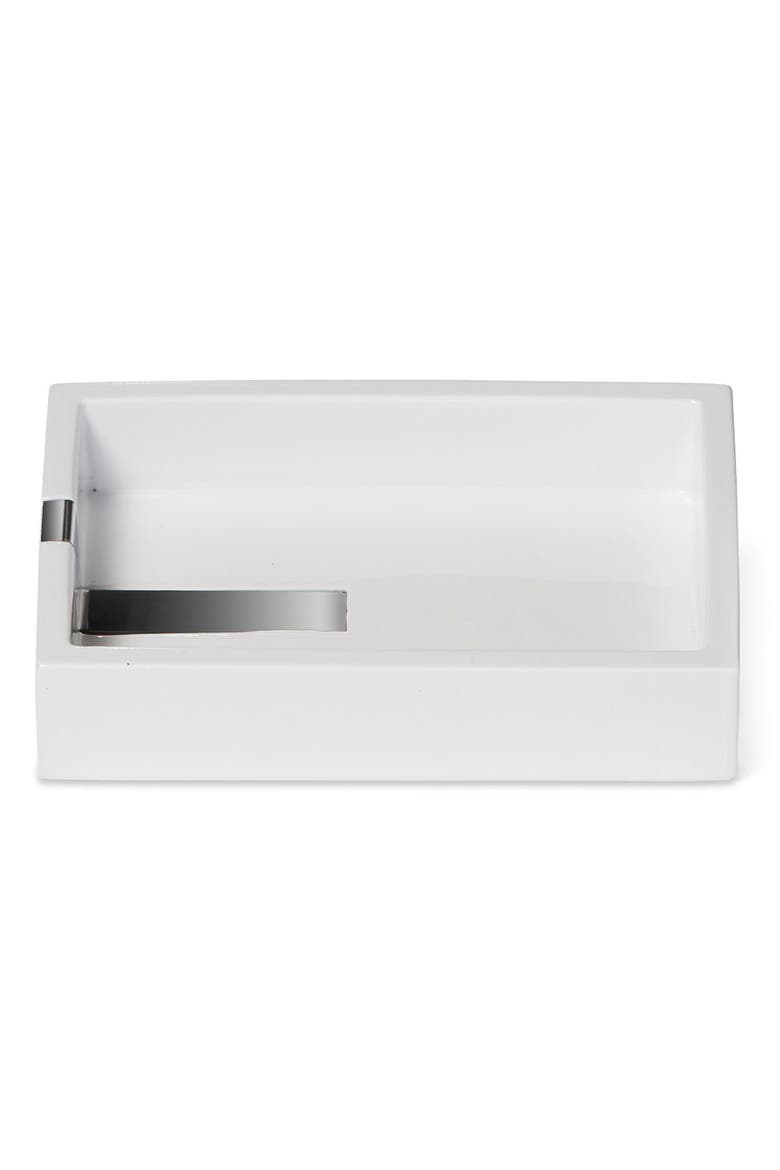 Houston Street White Soap Dish, Main, color, WHITE