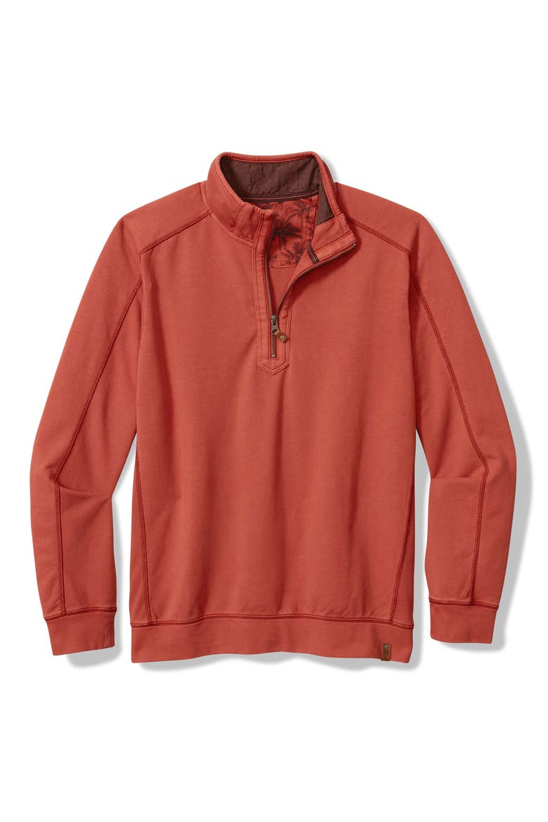 Ben & Terry Half Zip Sweatshirt, Alternate, color, DEEP HAVANA