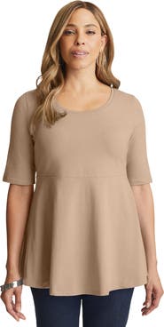 Jessica London Stretch Cotton Peplum Tunic
