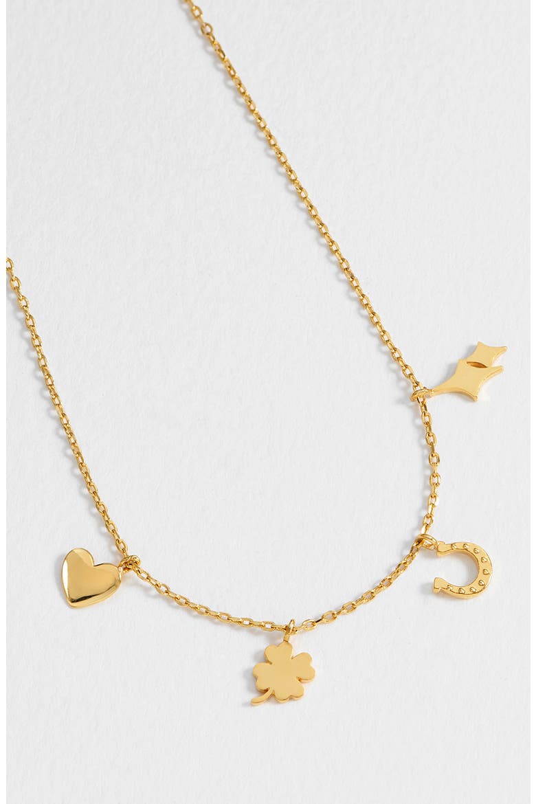 Love & Luck Charm Layer Necklace, Alternate, color, GOLD