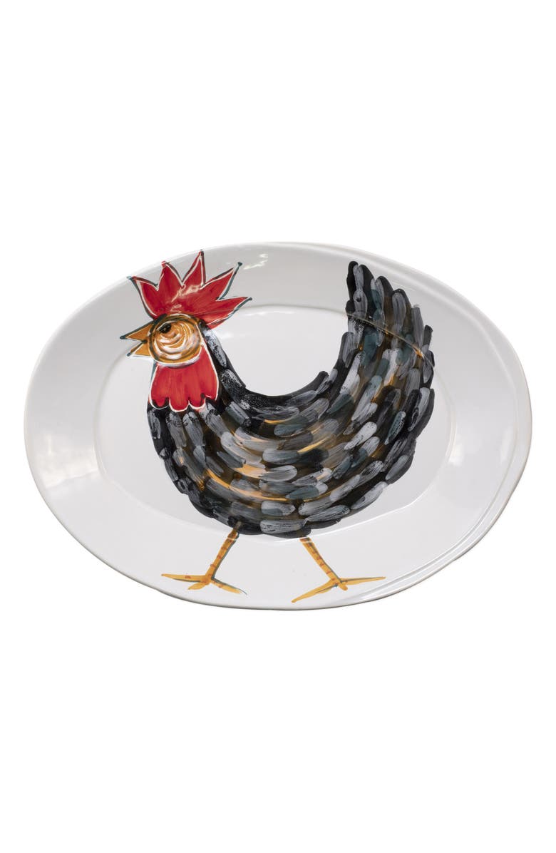 VIETRI Fortunata Rooster Small Oval Platter, Main, color, 