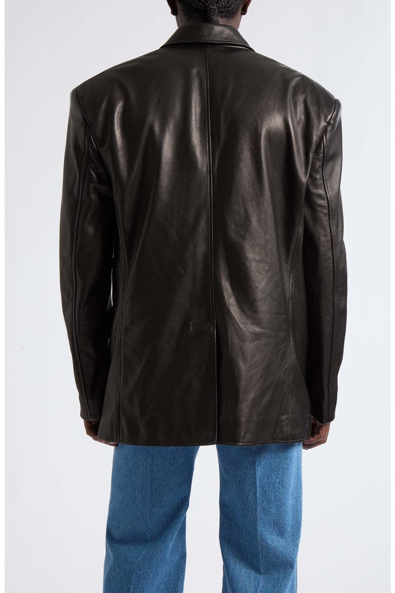 Leather Blazer, Alternate, color, BLACK