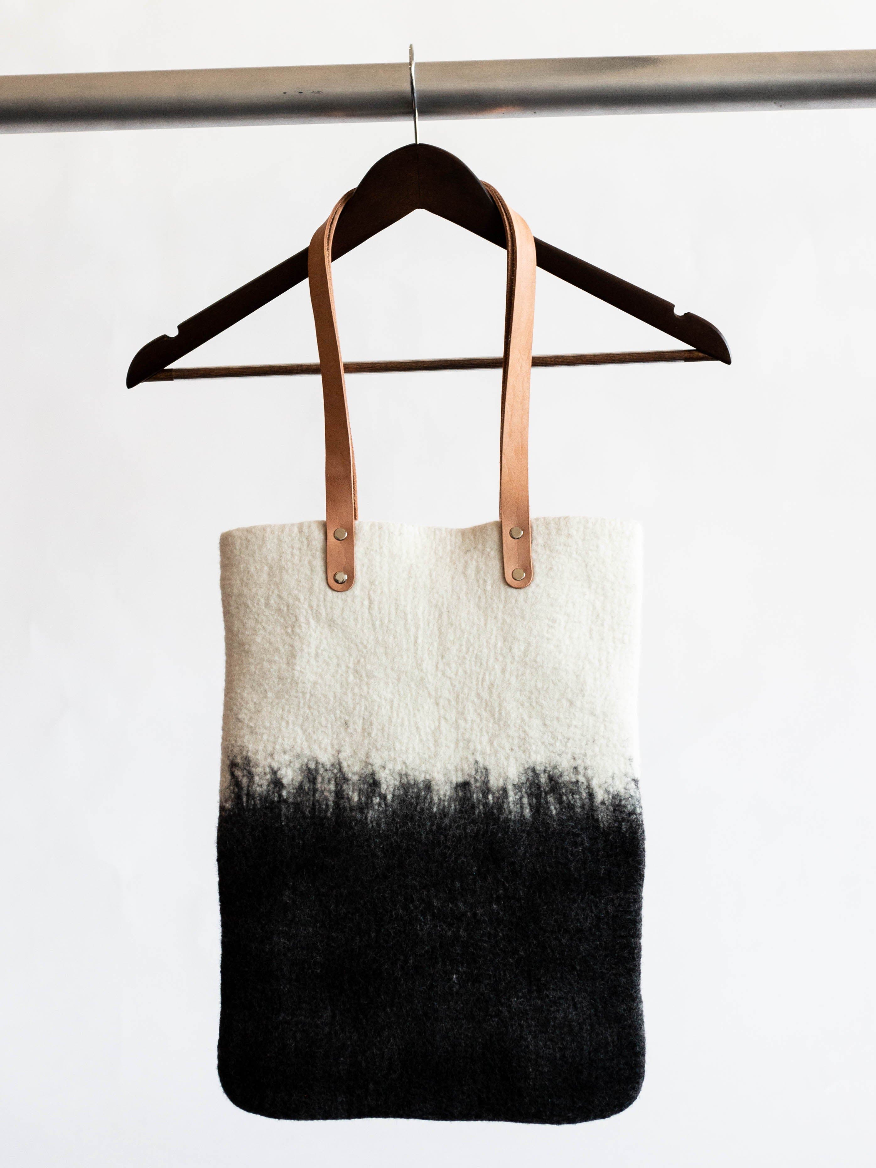 kanju Interiors Eclipse Hand-Felted Wool Tote, Alternate, color, Natural