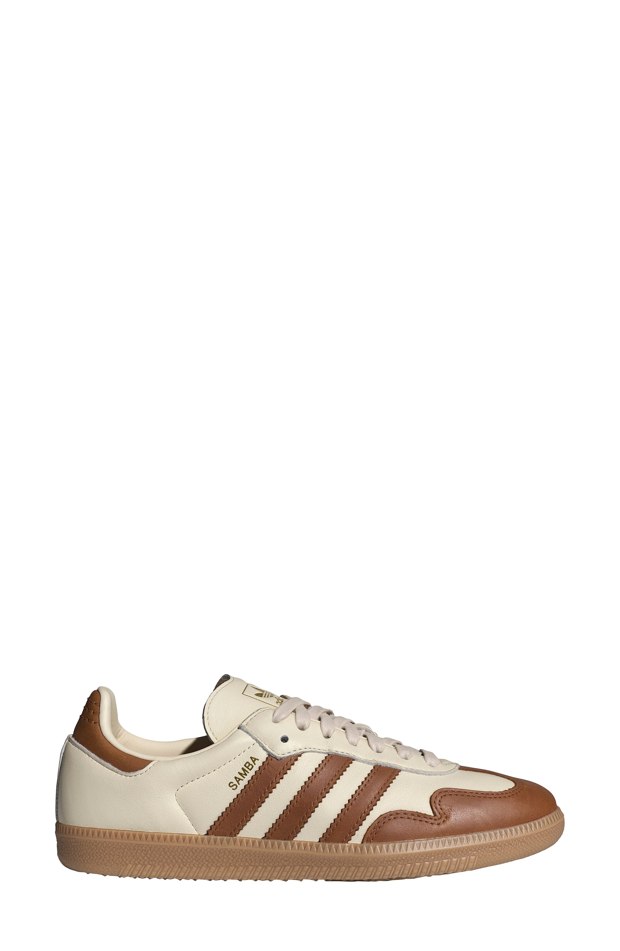 adidas Samba OG Sneaker, Alternate, color, Wonder White/ Bronze/ Gold