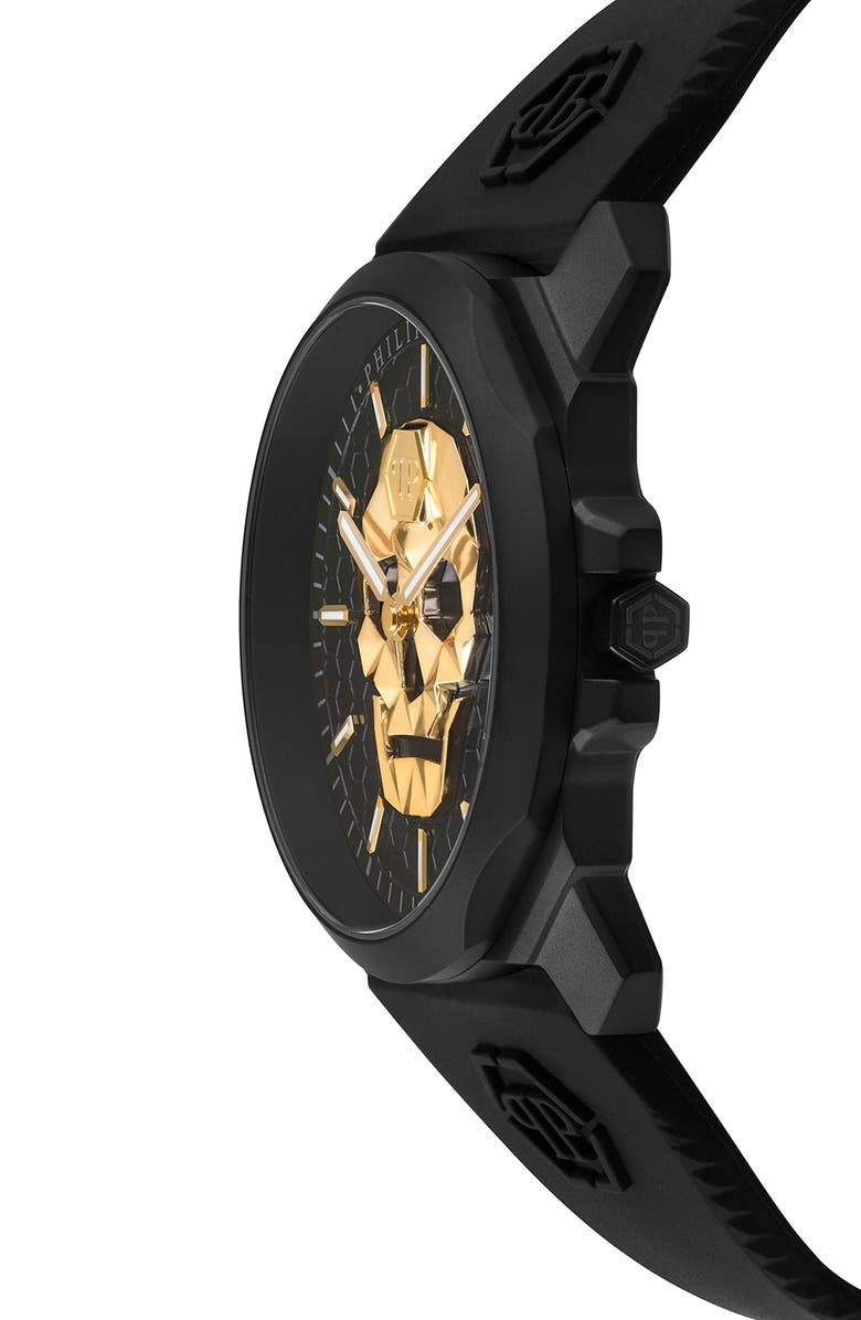 PHILIPP PLEIN The $kull Silicone Strap Watch, 44mm, Alternate, color, 