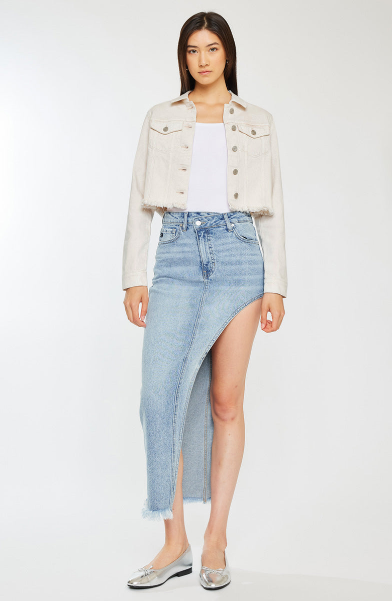 KanCan Ellie Cropped Denim Jacket, Alternate, color, Ecru