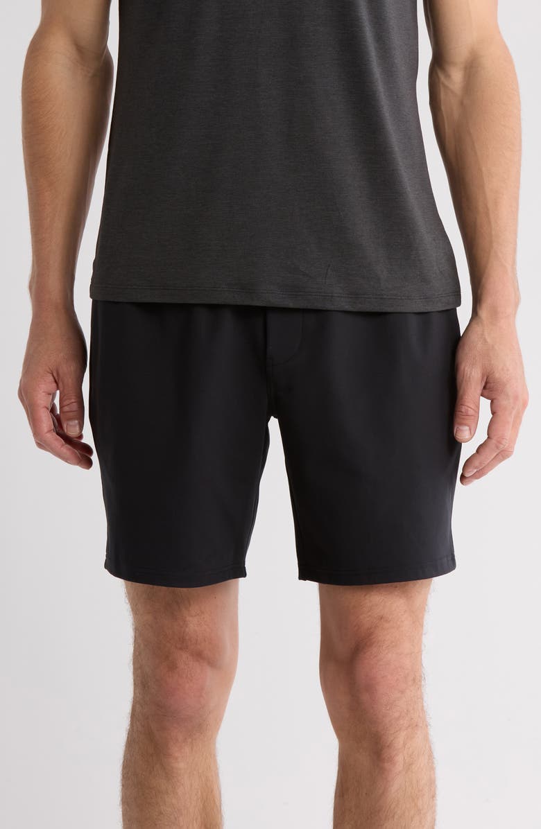 Z by Zella All Day 8-Inch Knit Shorts, Main, color, Black Caviar