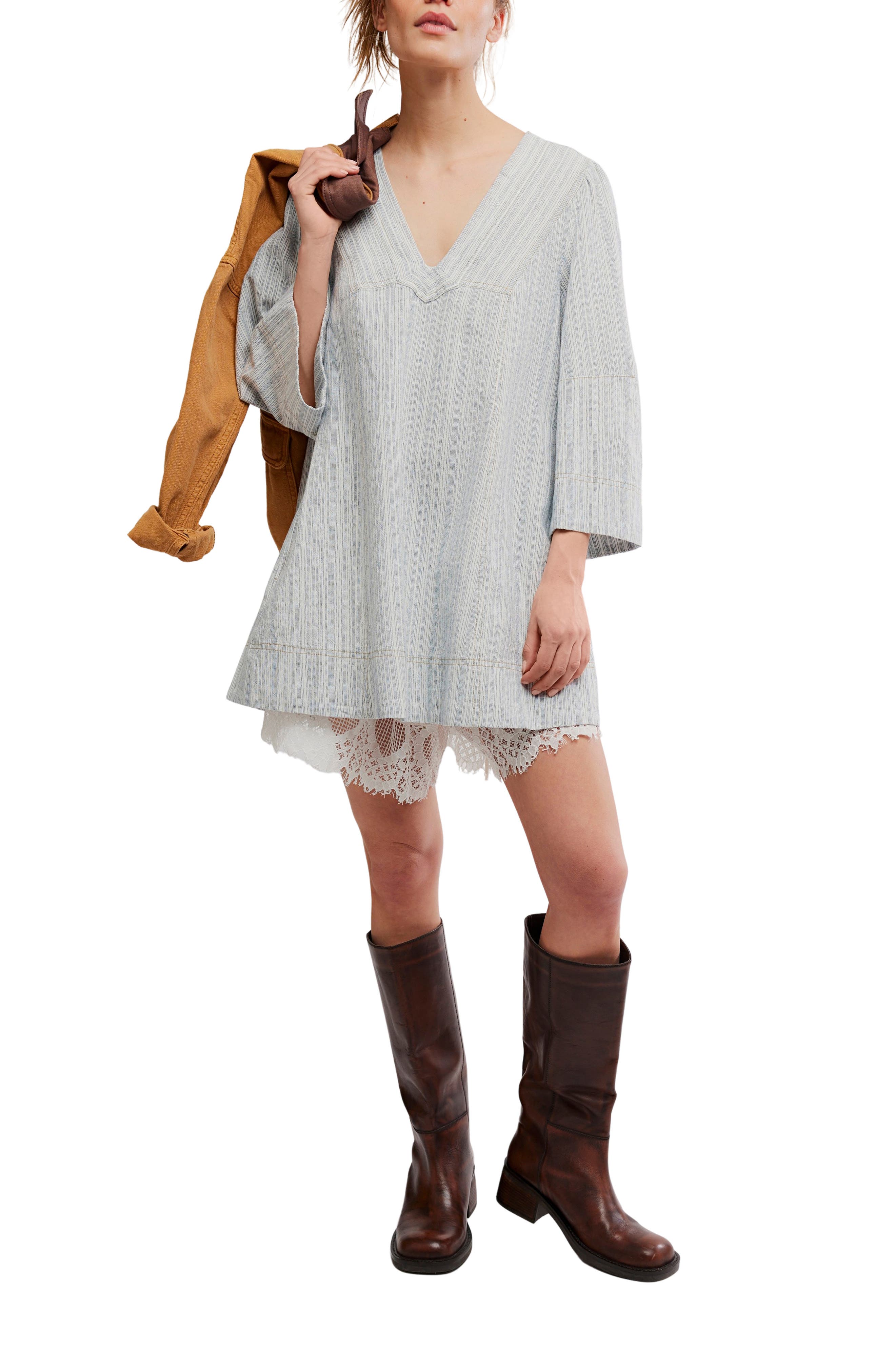 Free People Goldie V-Neck Minidress