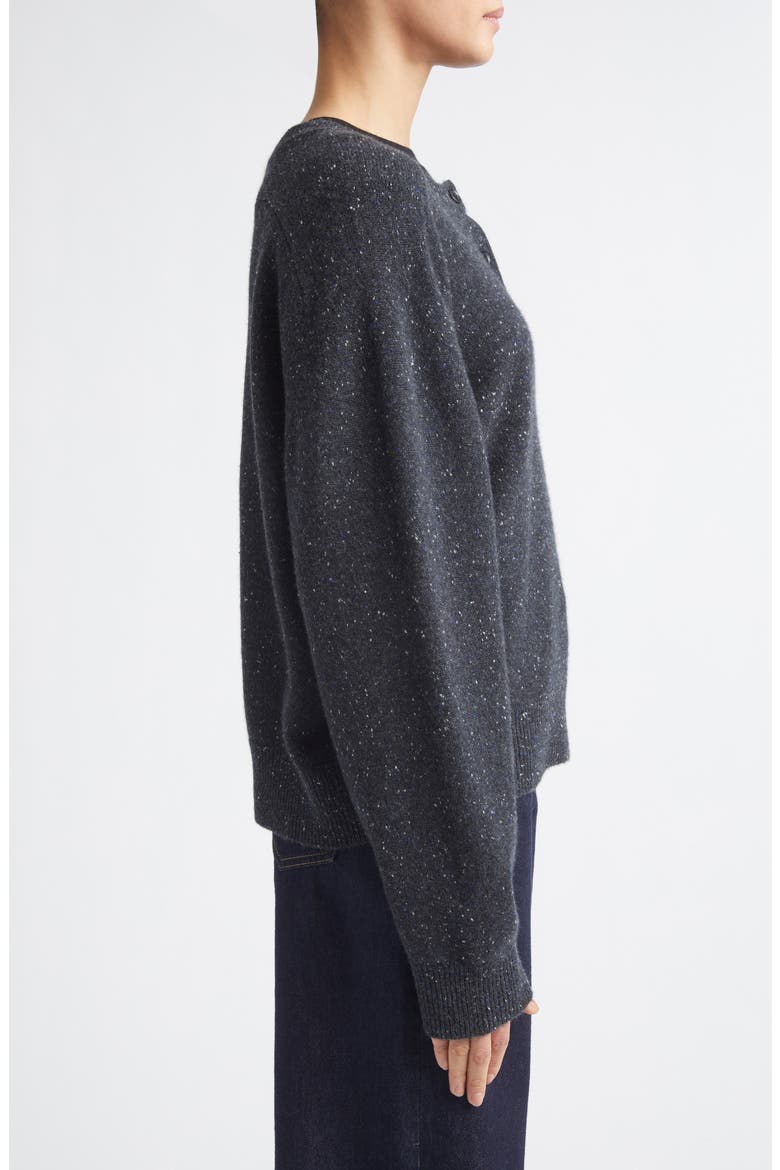 Malo Saddle Sleeve Cashmere Cardigan, Alternate, color, PEPPERED ANTHRACITE
