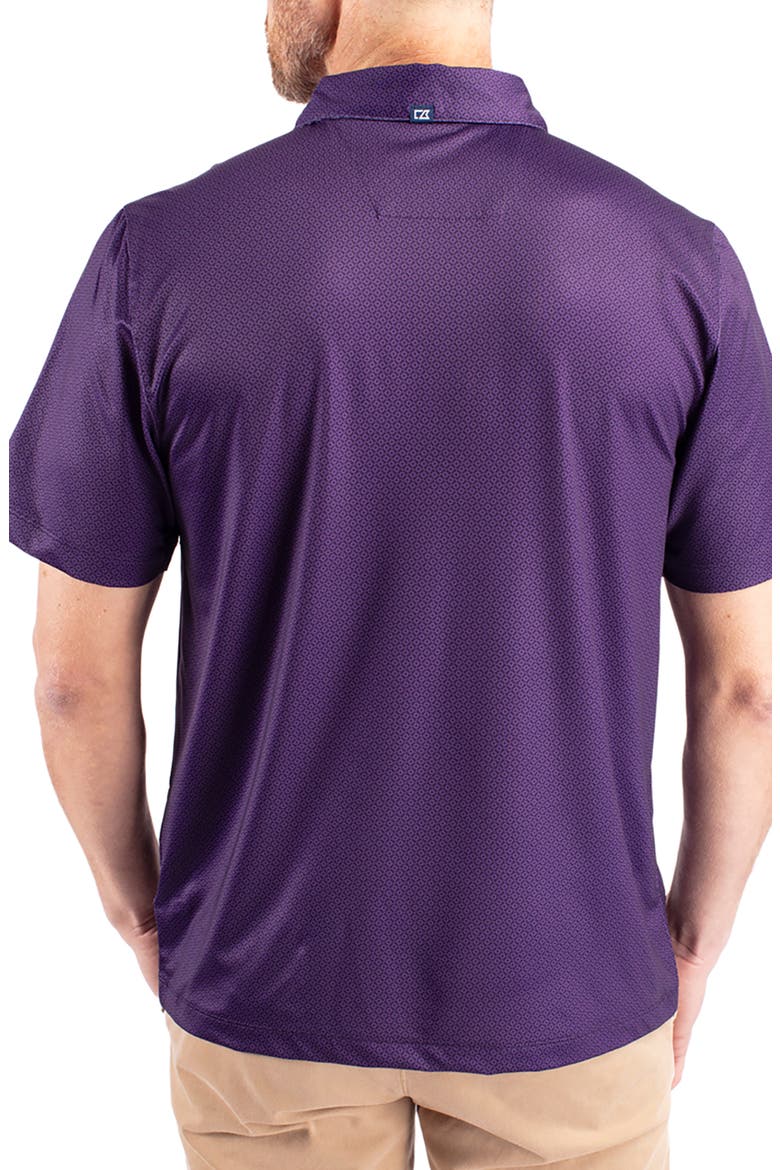 Geo Pattern Performance Recycled Polyester Blend Polo, Alternate, color, COLLEGE PURPLE