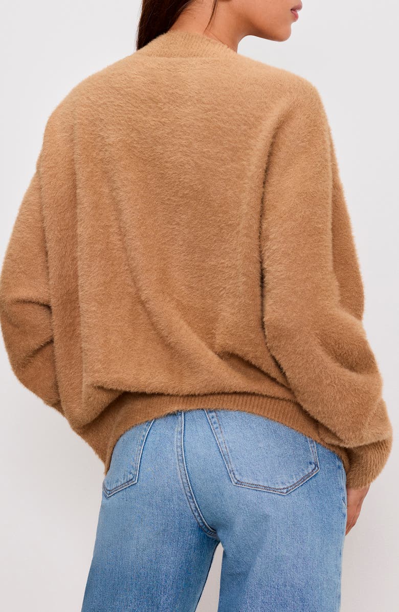 Good American Oversized Cardigan, Alternate, color, Warm Caramel003