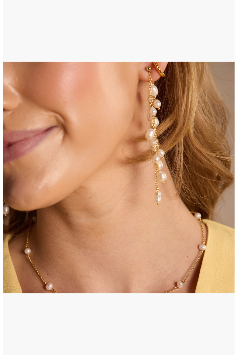 Pearl Cascade Drop Stud Earrings, Alternate, color, Pearl