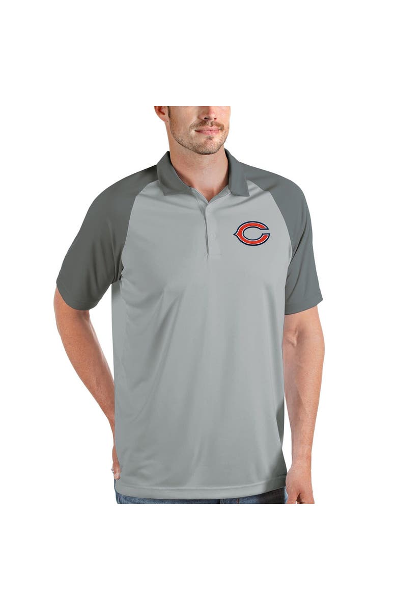 ANTIGUA Men's Antigua Gray/Steel Chicago Bears Nova Polo, Main, color, 