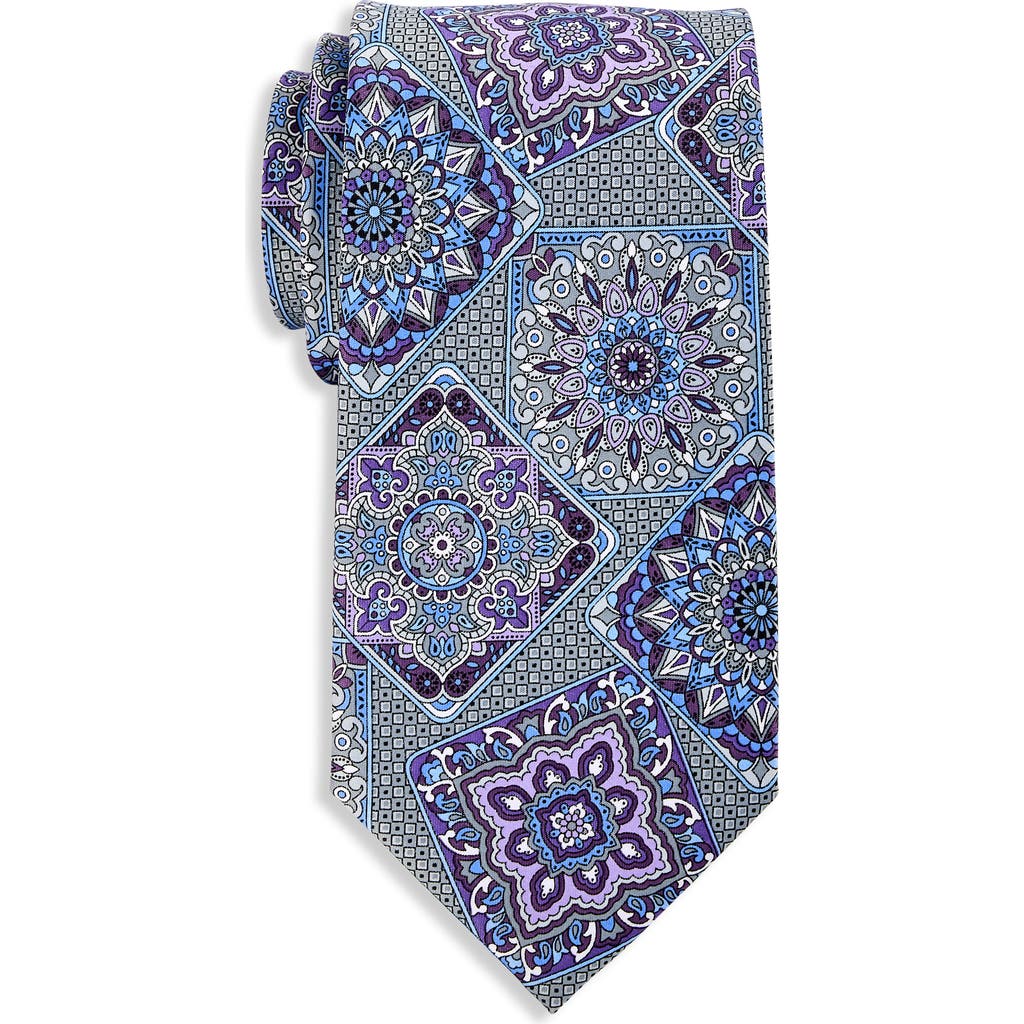 Synrgy by DXL Big & Tall Abstract Printed Tie in Grey  product