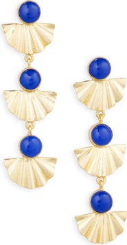 Panacea Lapis Lazuli Linear Drop Earrings