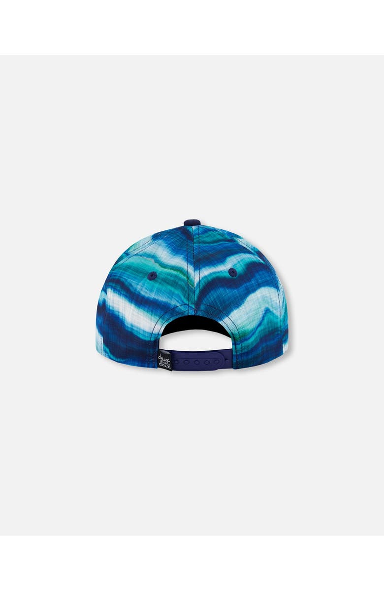 Deux par Deux Boy's Printed Cap Blue Wave And Black, Alternate, color,