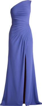 Tadashi Shoji Pleated One-Shoulder Crepe Gown