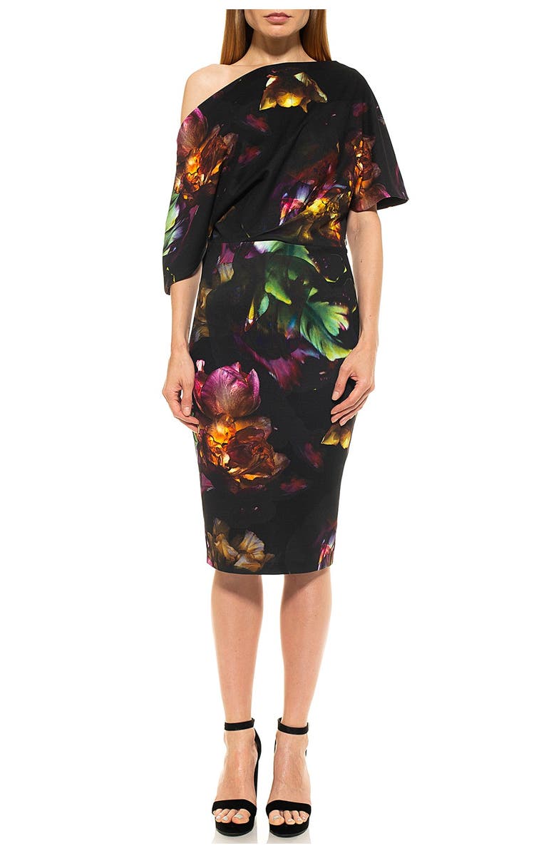 Alexia Admor Olivia Draped One-Shoulder Dress, Main, color, 