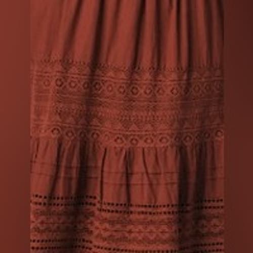 Ghost London Leoni Lace Trim Cotton Midi Dress In Brown