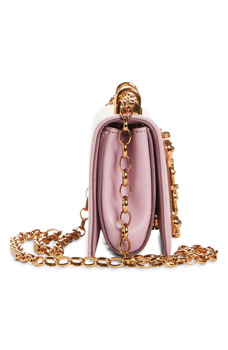 Dolce&Gabbana Girls Logo Leather Phone Crossbody Bag, Alternate, color, Powder Pink
