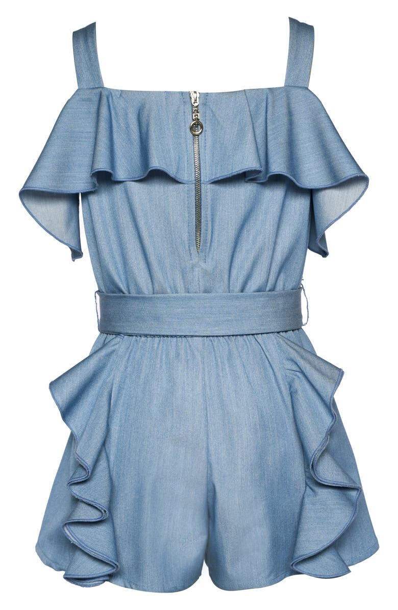 Hannah Banana Kids' Ruffle Romper, Alternate, color, Blue
