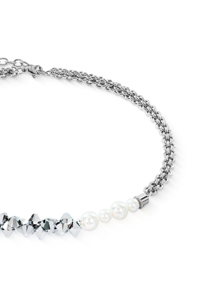 Necklace Dancing Crystals, Alternate, color, Fusion Silver