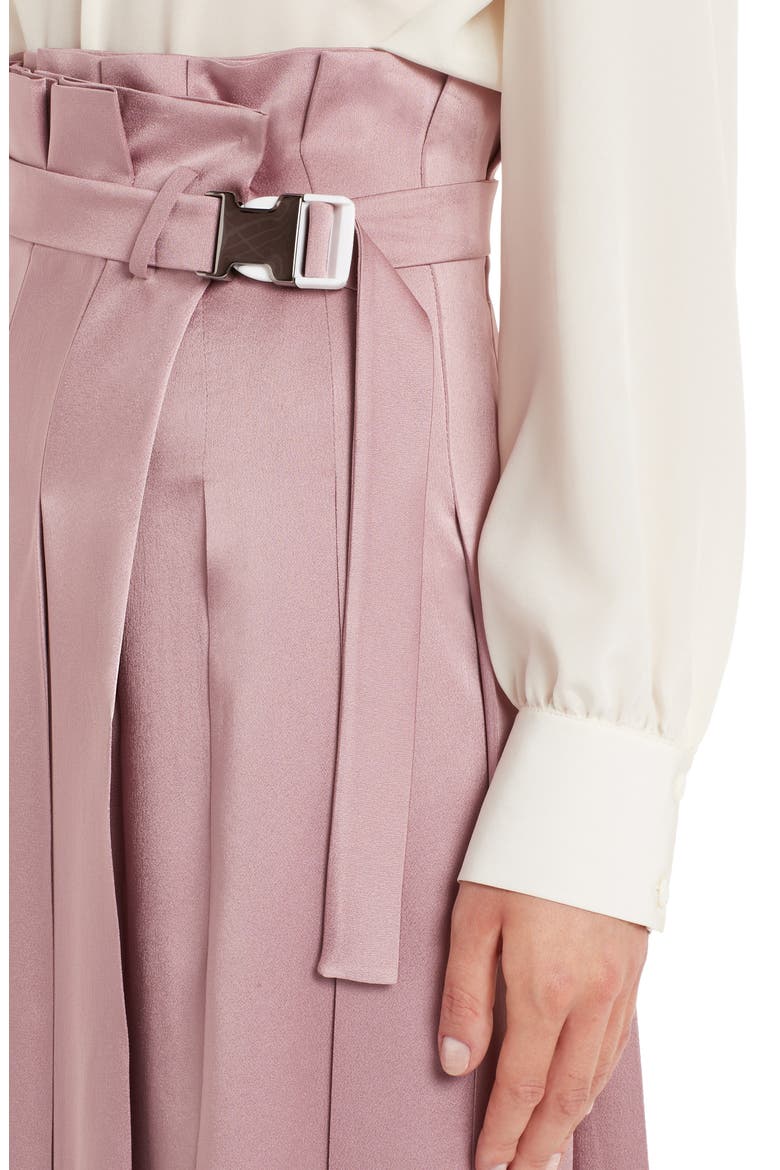 Pleated Satin Skirt, Alternate, color, ARUBA PINK