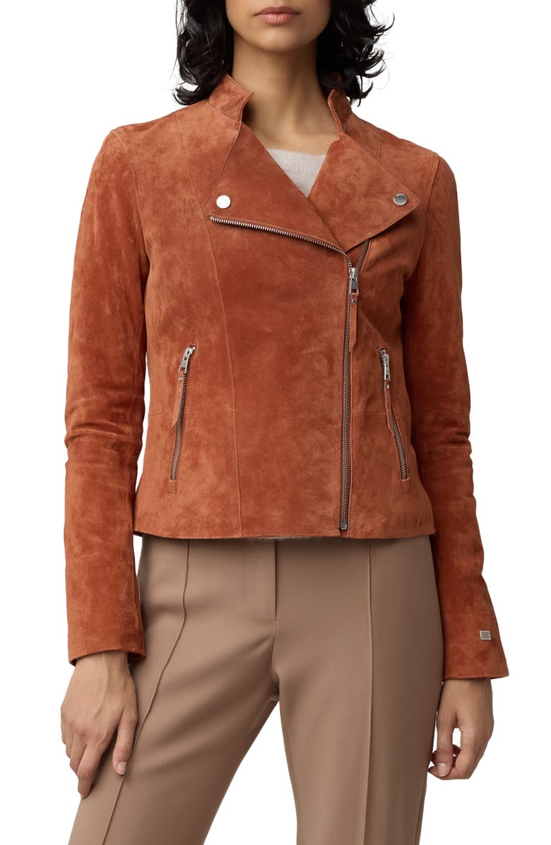 Soia & Kyo Saskia Suede Moto Jacket, Main, color, 