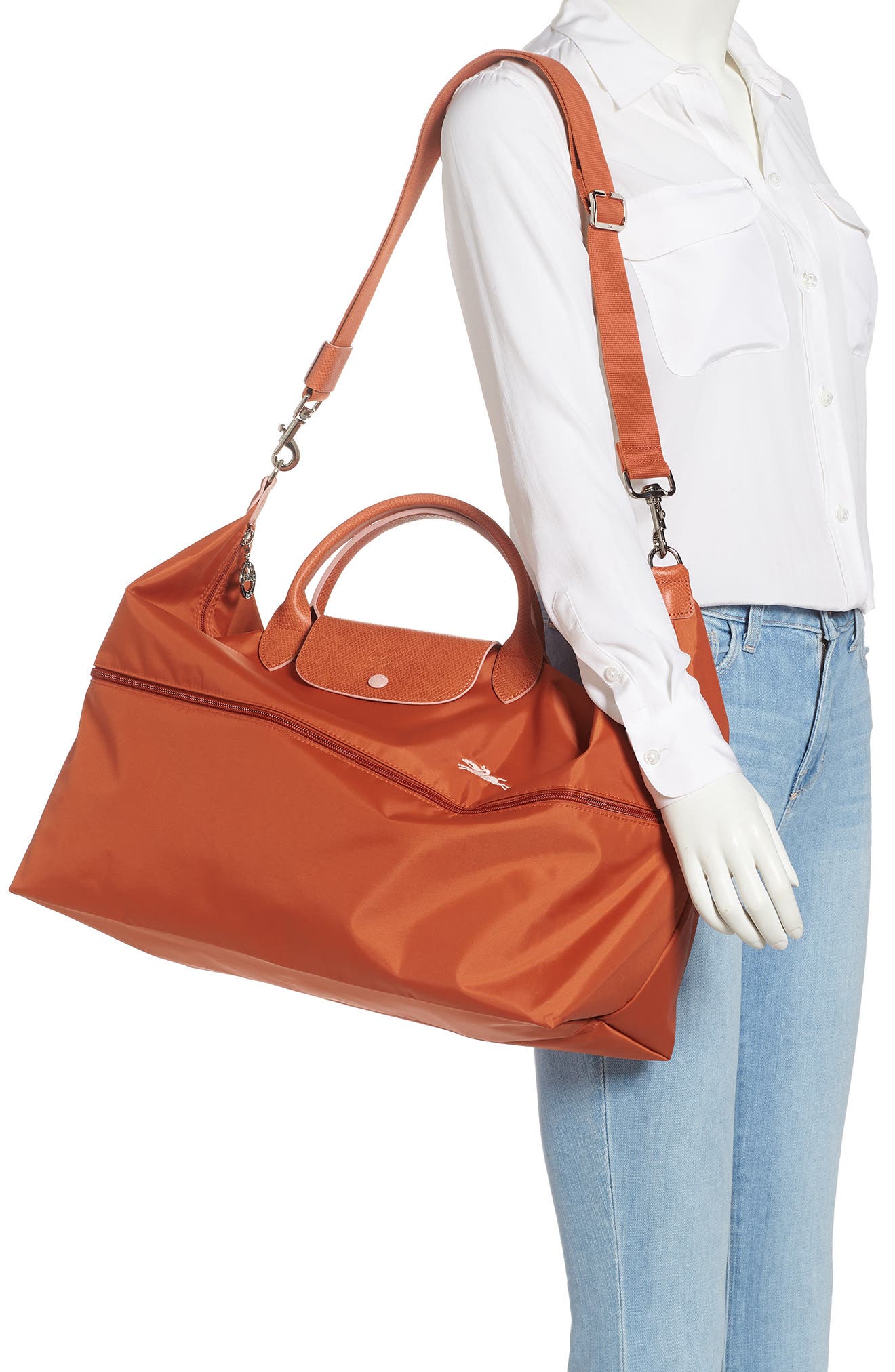 Le Pliage Club Expandable Travel Bag, Alternate, color, RUST