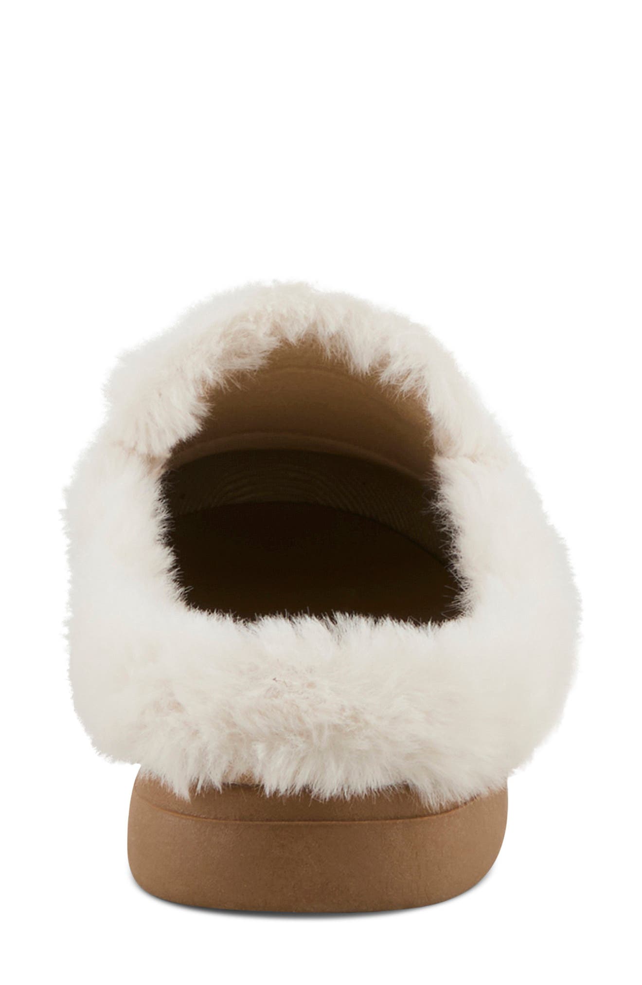 Gistel Faux Fur Trim Mule, Alternate, color, BEIGE SUEDE