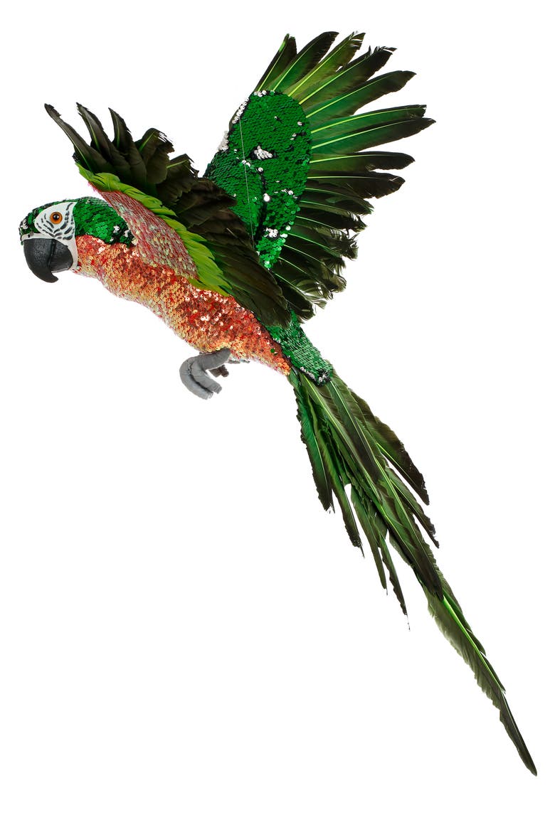 Flying Parrot Decor, Main, color, Green