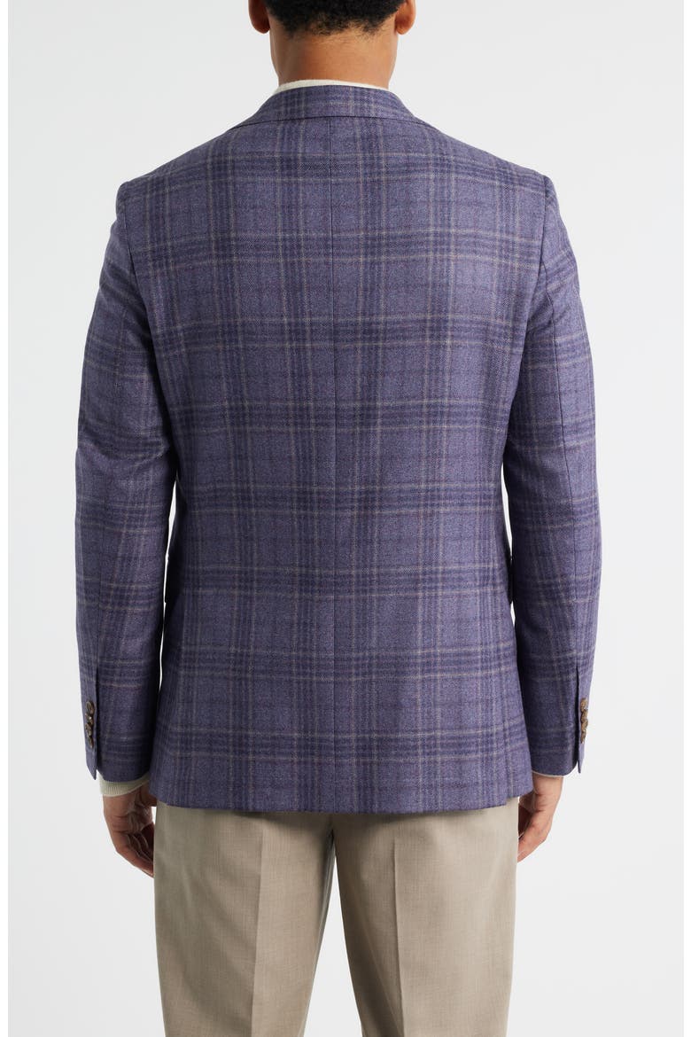 McAllen Lavender Plaid Soft Constructed Brushed Wool & Cashmere Sport Coat, Alternate, color, LAVENDER