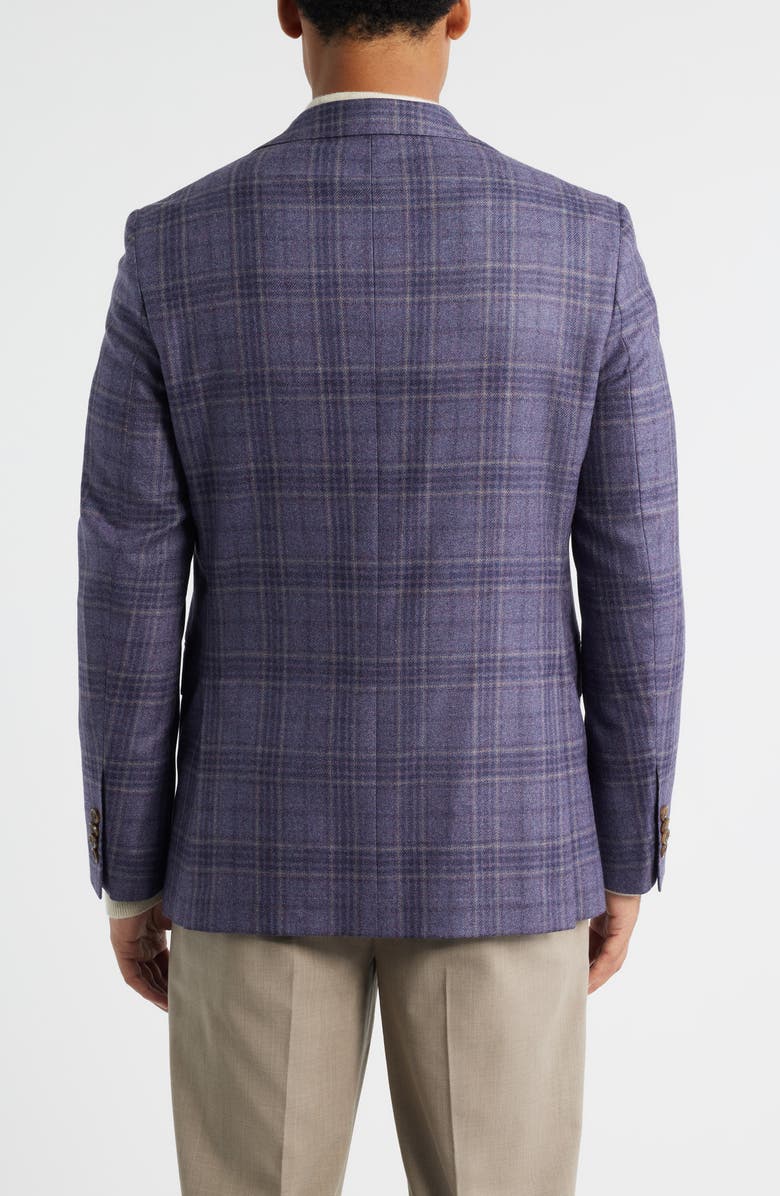 Jack Victor McAllen Lavender Plaid Soft Constructed Brushed Wool & Cashmere Sport Coat, Alternate, color, Lavender