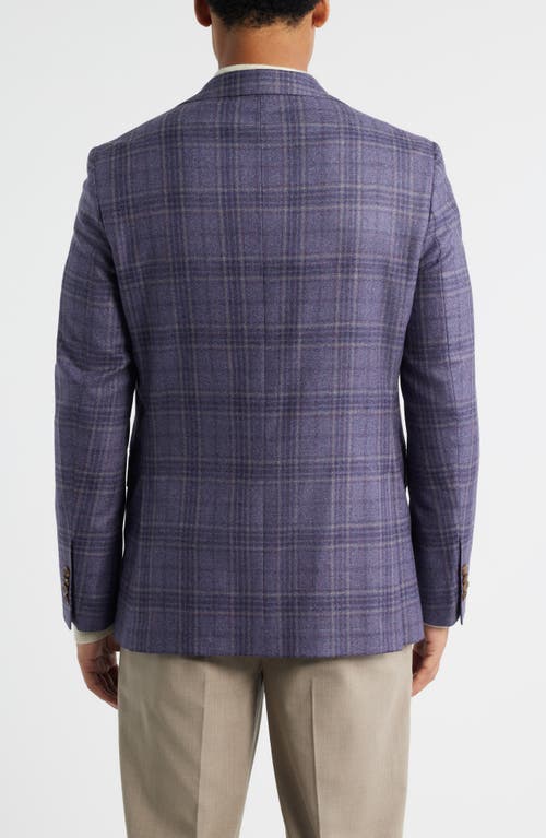 Jack Victor Mcallen Lavender Plaid Soft Constructed Brushed Wool & Cashmere Sport Coat In Purple