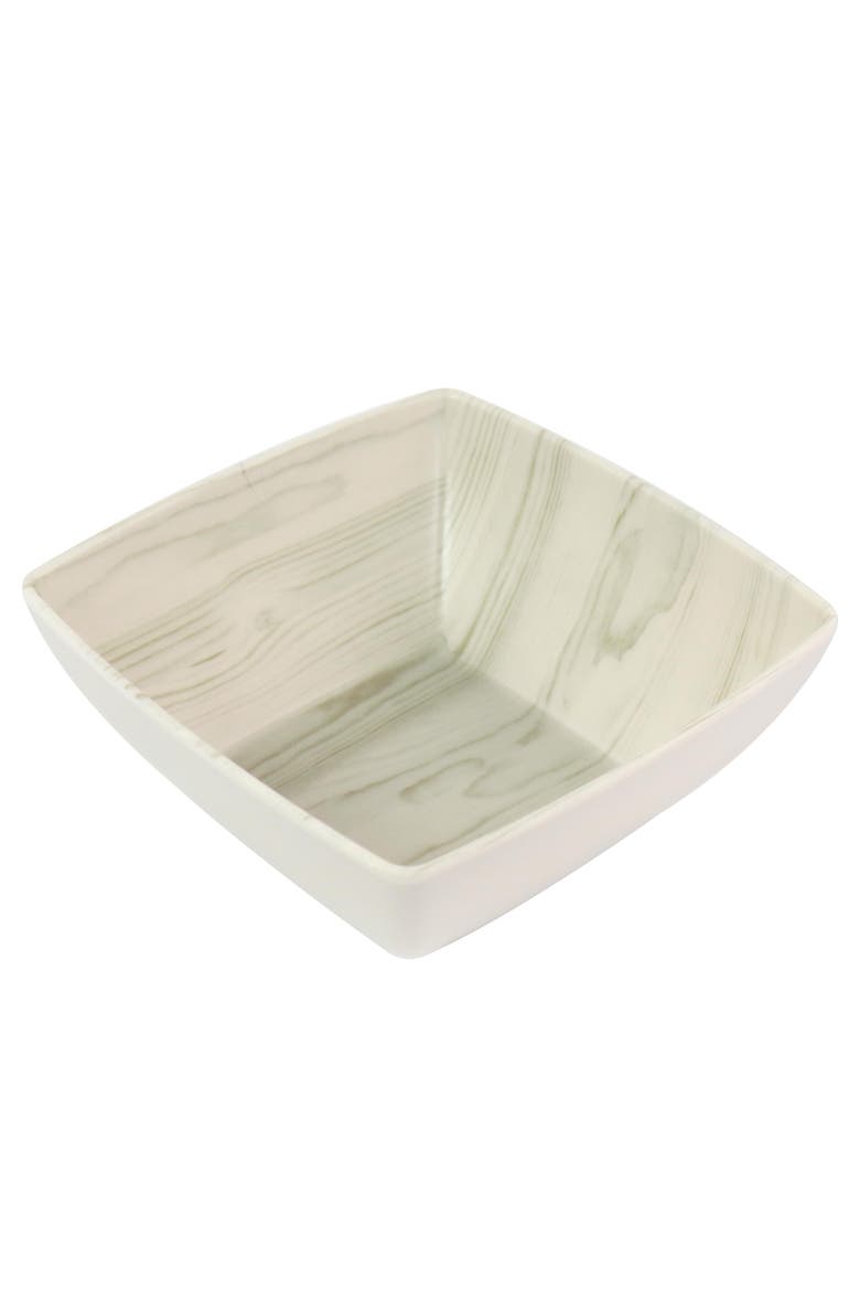 Woodgrain 12 Piece Melamine Dinnerware Set, Alternate, color, White