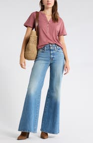 Melrose and Market Washed Cotton Henley T-Shirt