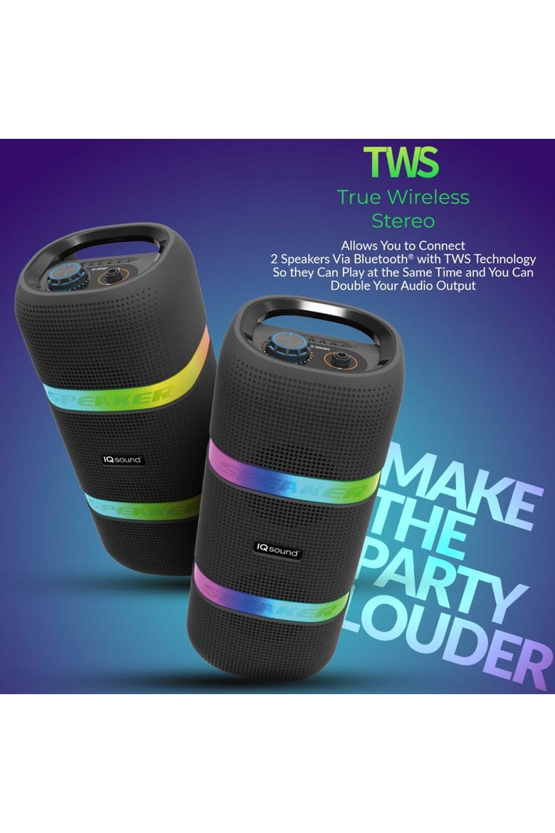2x4" TWS Bluetooth Portable LED Light Speaker, Alternate, color, Black