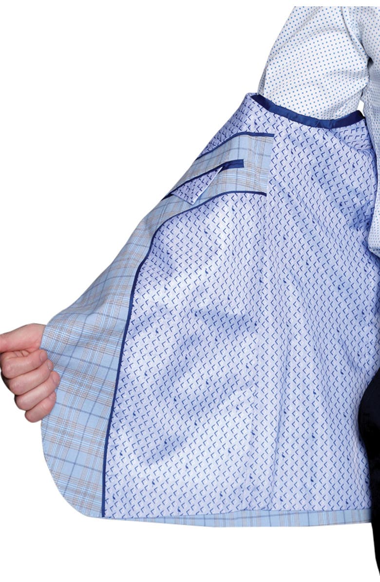 TailorByrd Blue Plaid Two Button Notch Lapel Modern Fit Sport Coat, Alternate, color,