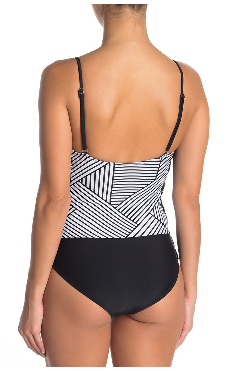 RACHEL Rachel Roy Laced Up One Piece Swimsuit, Alternate, color, 