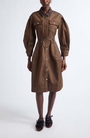 Simone Rocha Long Sleeve Utility Pocket Denim Dress