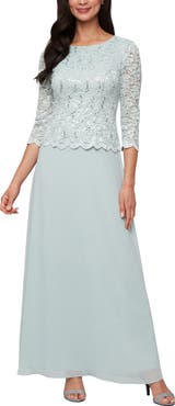 Alex Evenings Mock Two-Piece Formal Gown