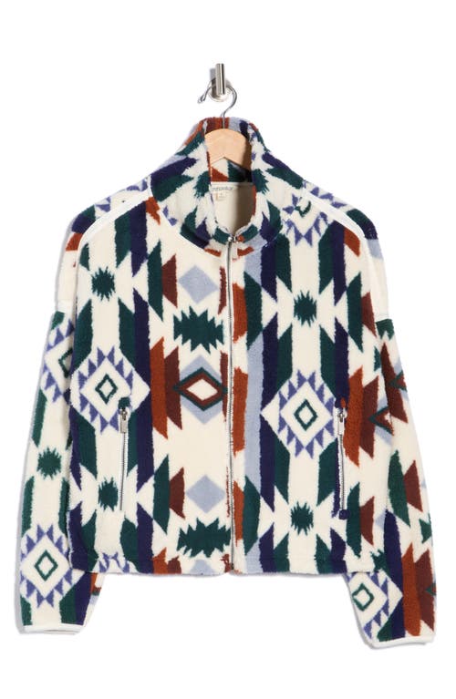 Marika Blair Faux Shearling Zip Jacket In Blue