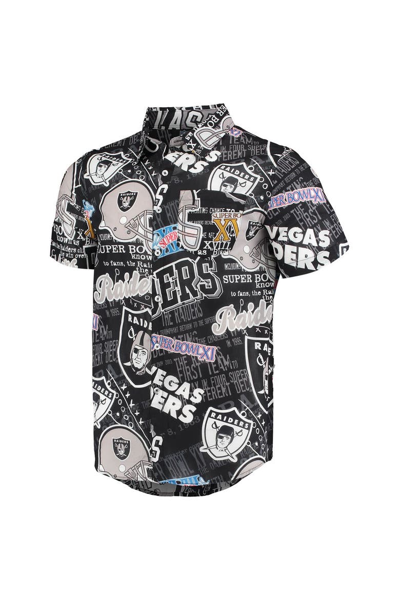 Men's FOCO Black Las Vegas Raiders Thematic Button-Up Shirt, Alternate, color, Black