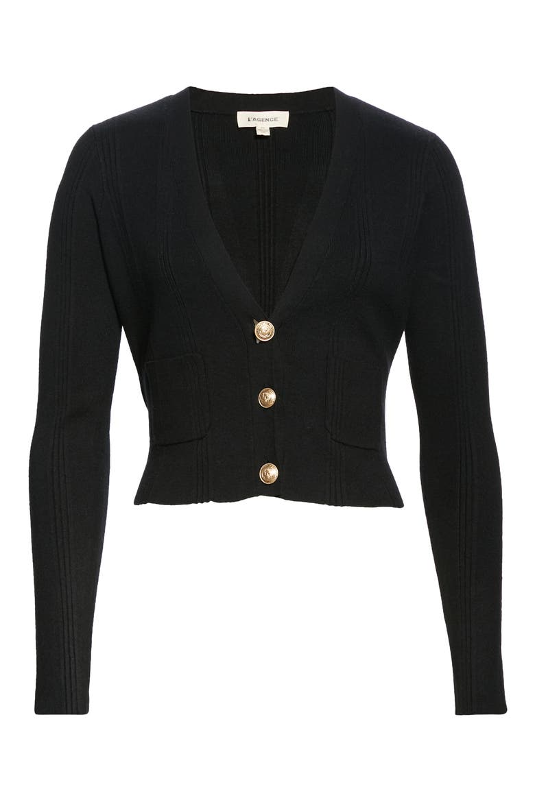 Jamie Crop Cardigan, Alternate, color, BLACK