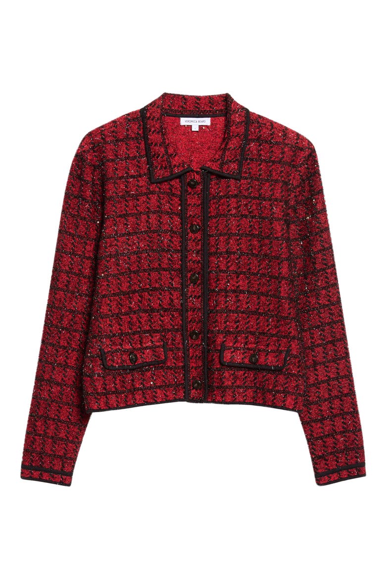 Blanche Knit Cotton Jacket, Alternate, color, CARDINAL RED MULTI
