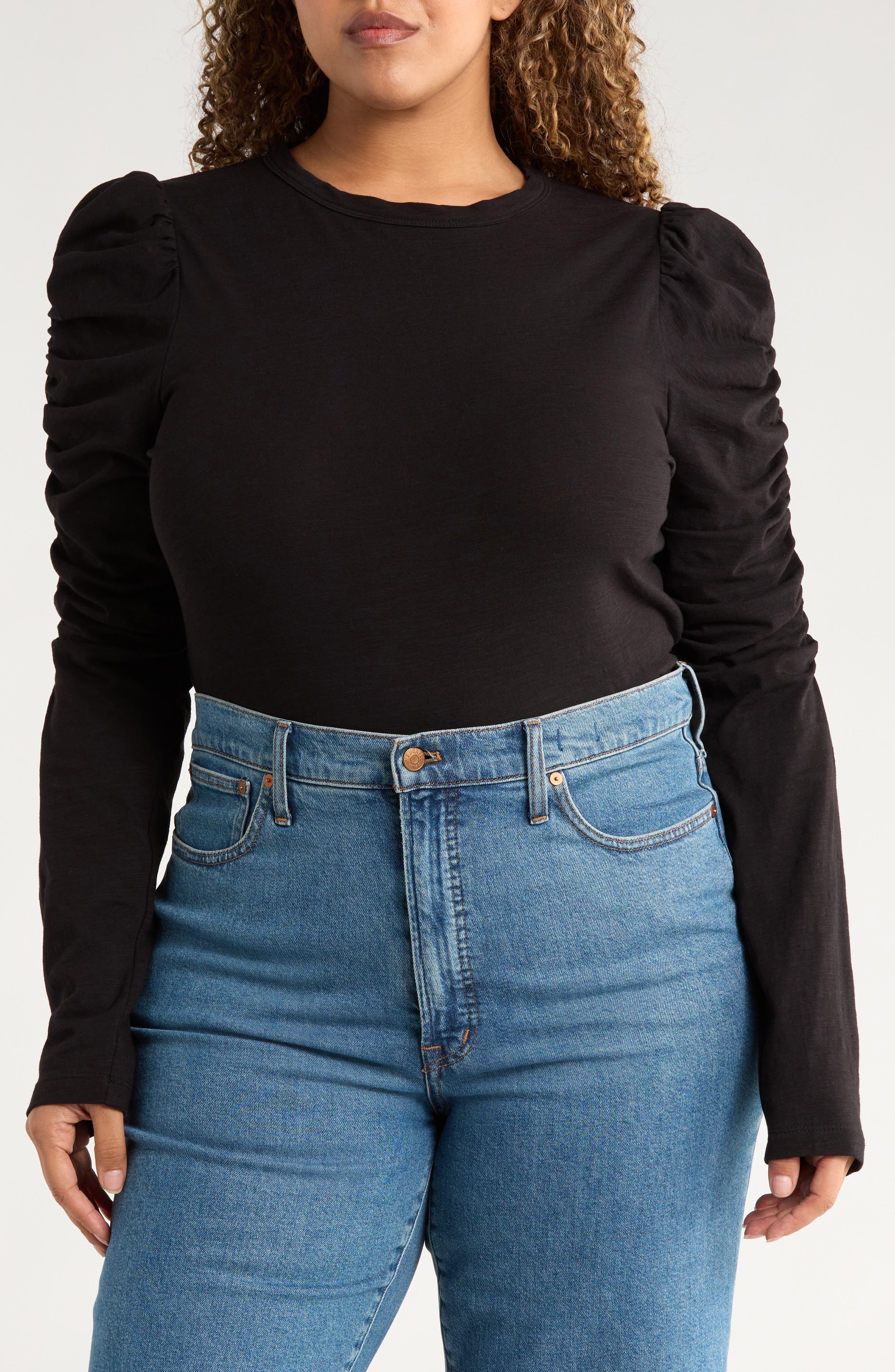 Renee C Long Puff Sleeve Top