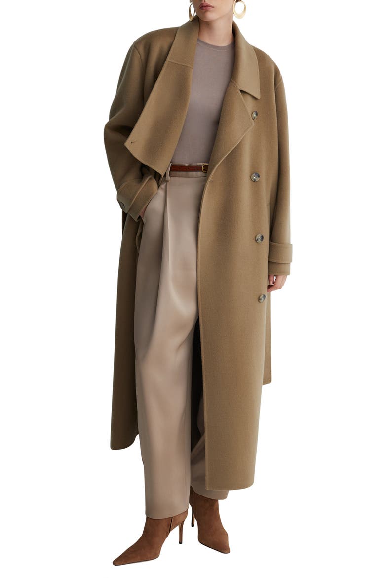Arlo Double Breasted Wool Blend Coat, Main, color, KHAKI