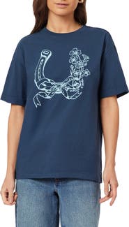 Scotch & Soda Relaxed Fit Roll Cuff Graphic T-Shirt