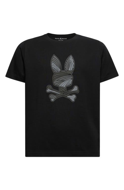 Shop Psycho Bunny Kids' Baxter Textured Graphic T-shirt In Black