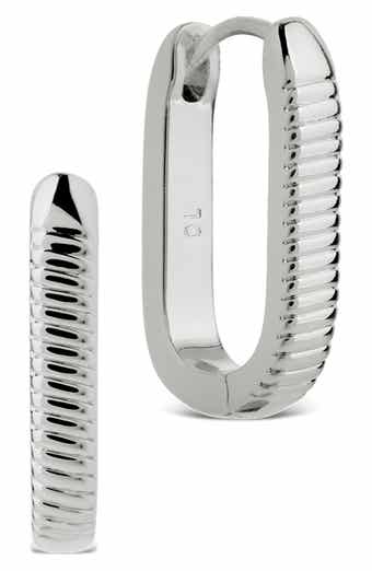Elia Textured Rectangle Hoop Earrings